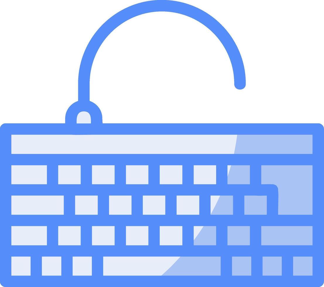 Keyboard Line Filled Blue Icon vector