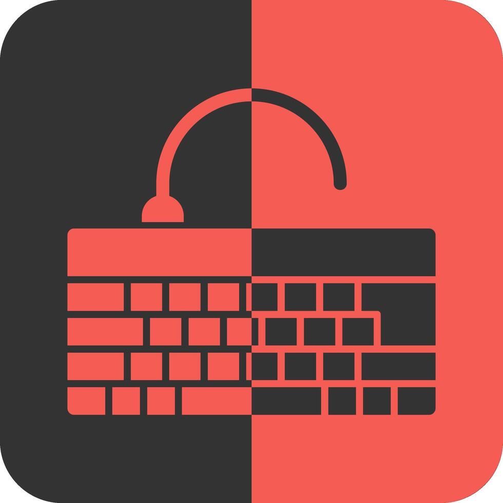 Keyboard Red Inverse Icon vector