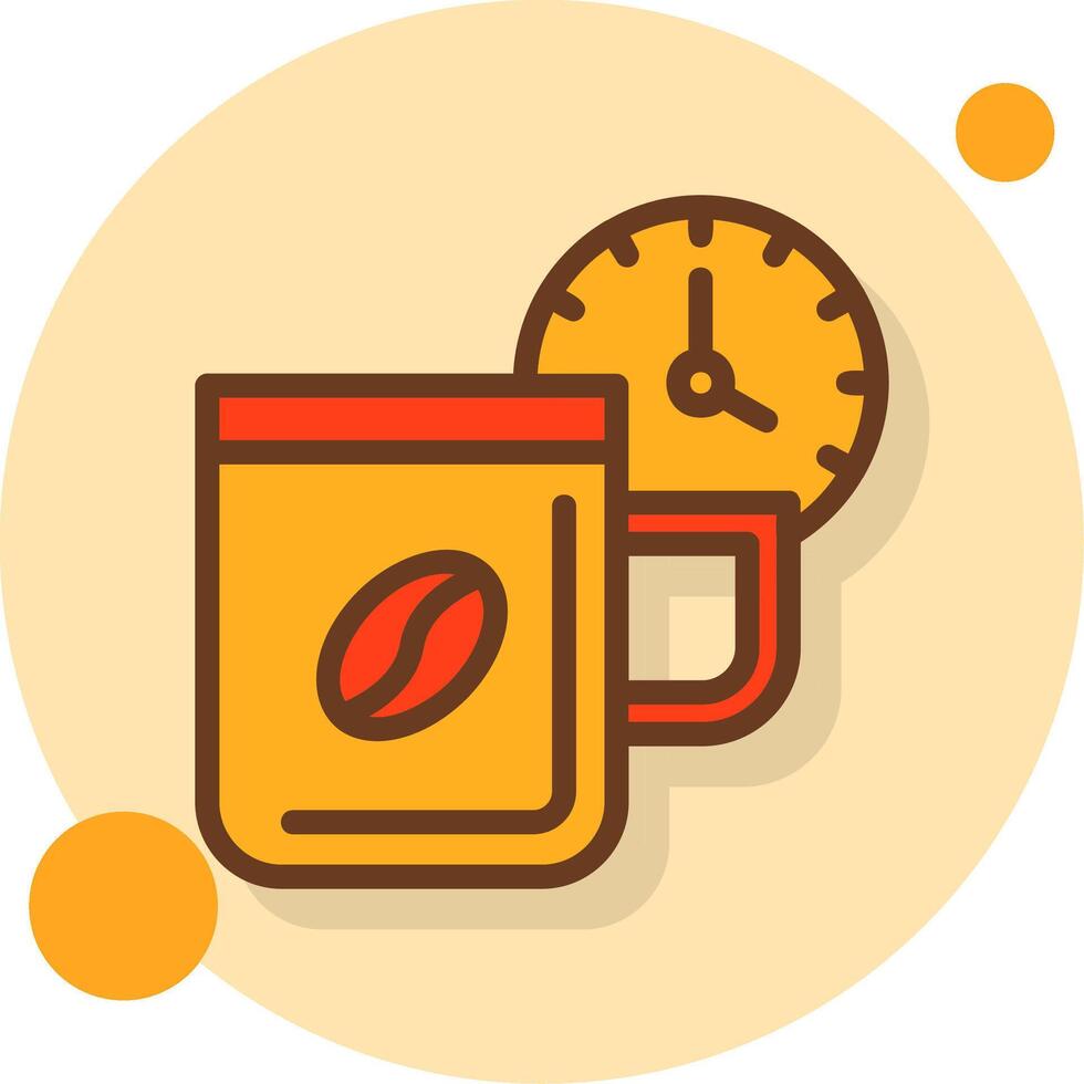 Break time Filled Shadow Circle Icon vector