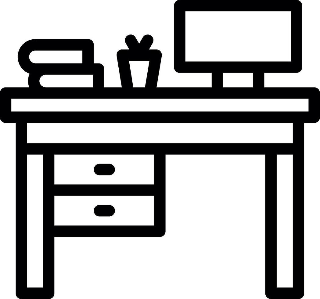 Cozy workspace Line Icon vector