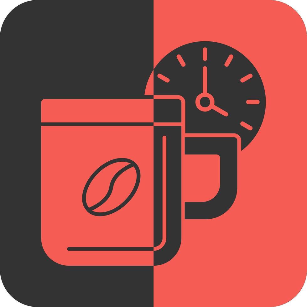 descanso hora rojo inverso icono vector