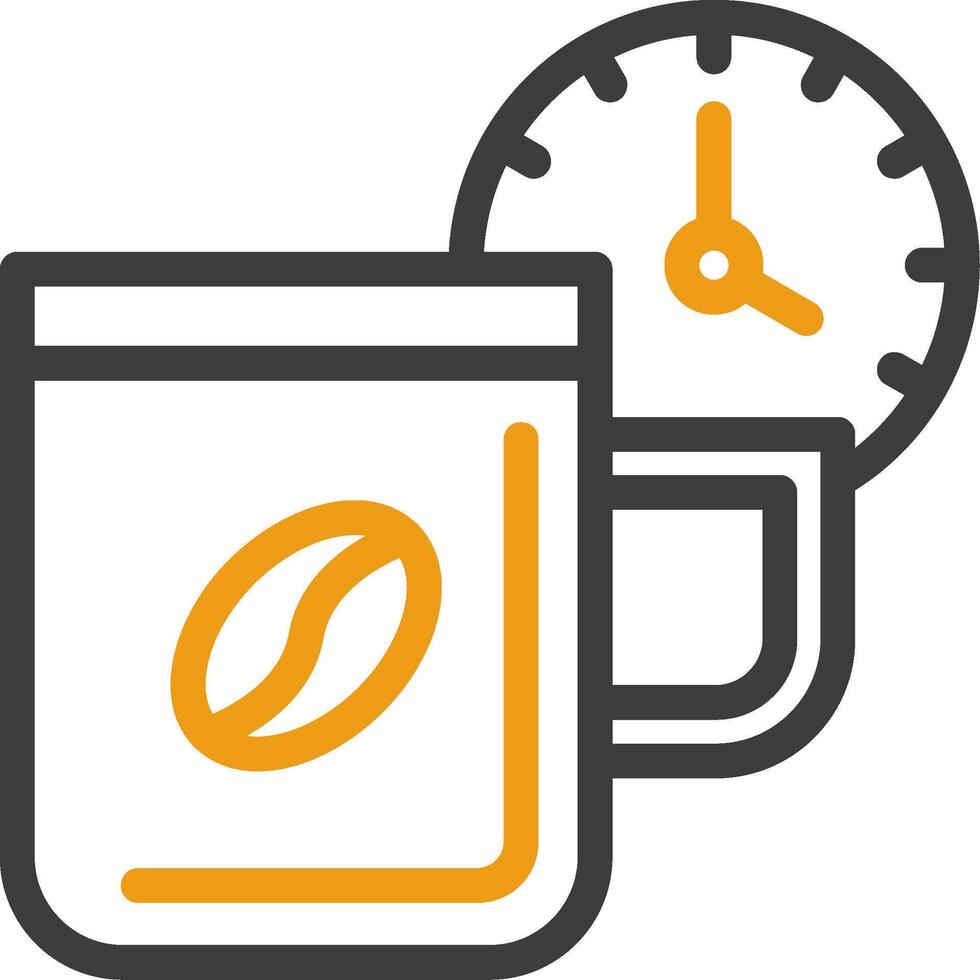 Break time Line Two Color Icon vector