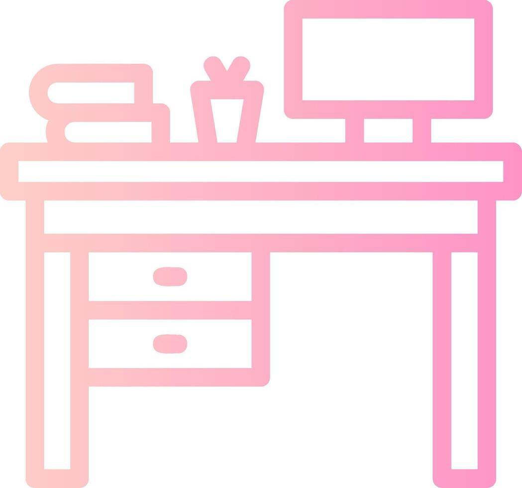 Cozy workspace Linear Gradient Icon vector