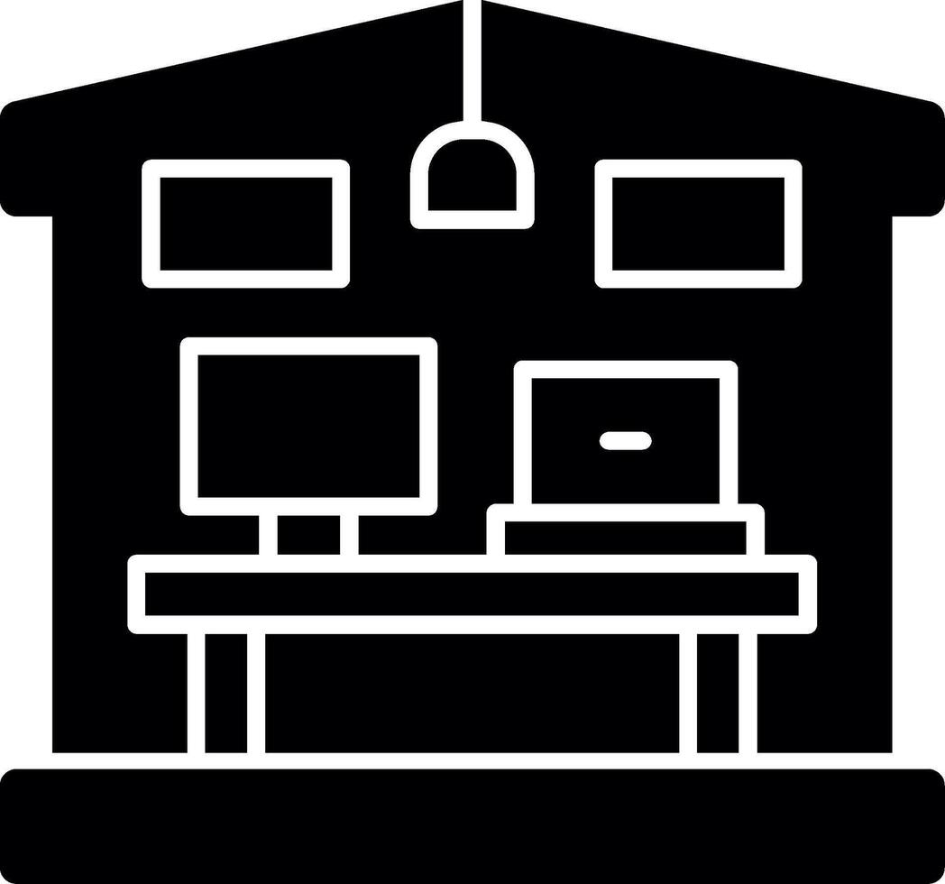 Home office setup Glyph Icon vector