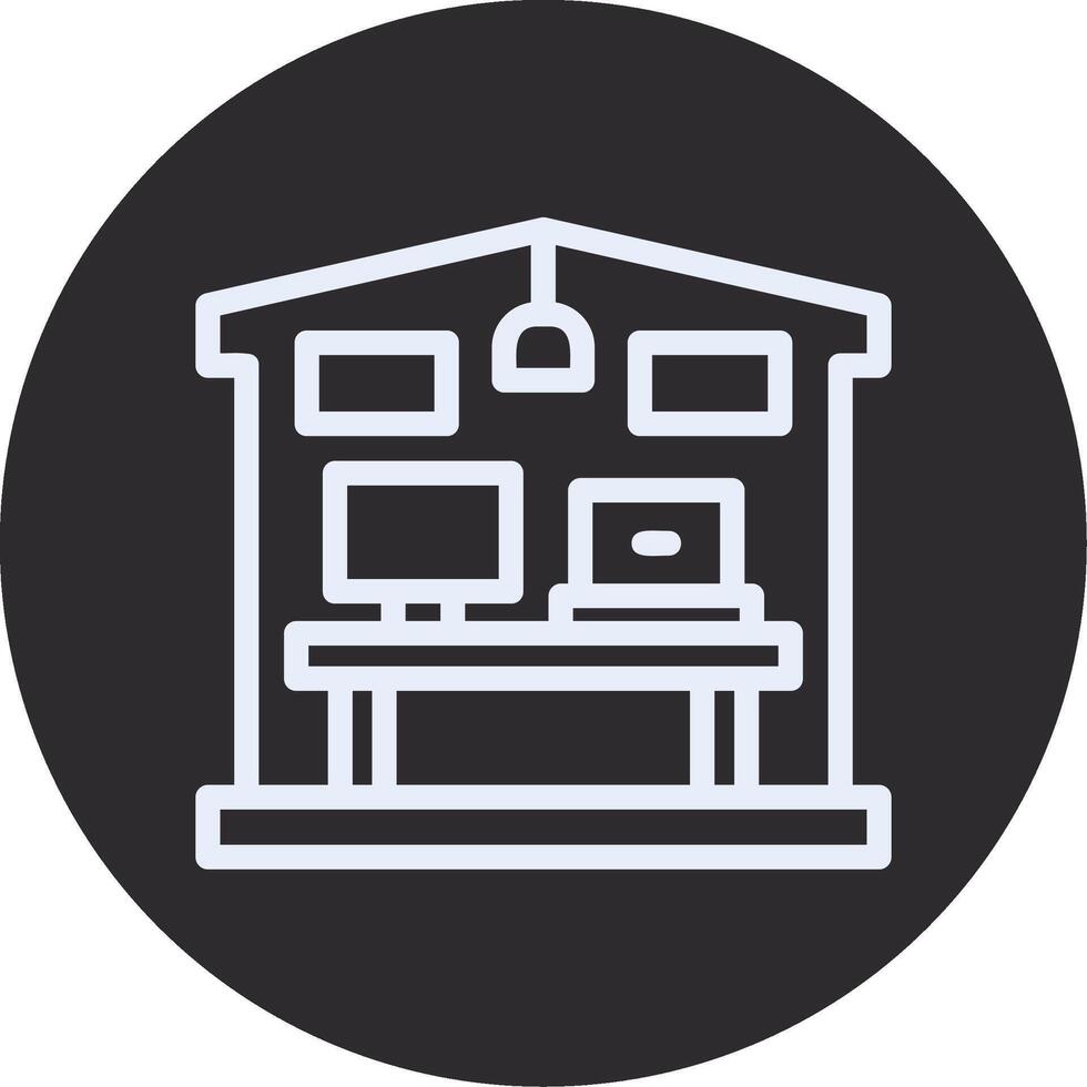 Home office setup Inverted Icon vector