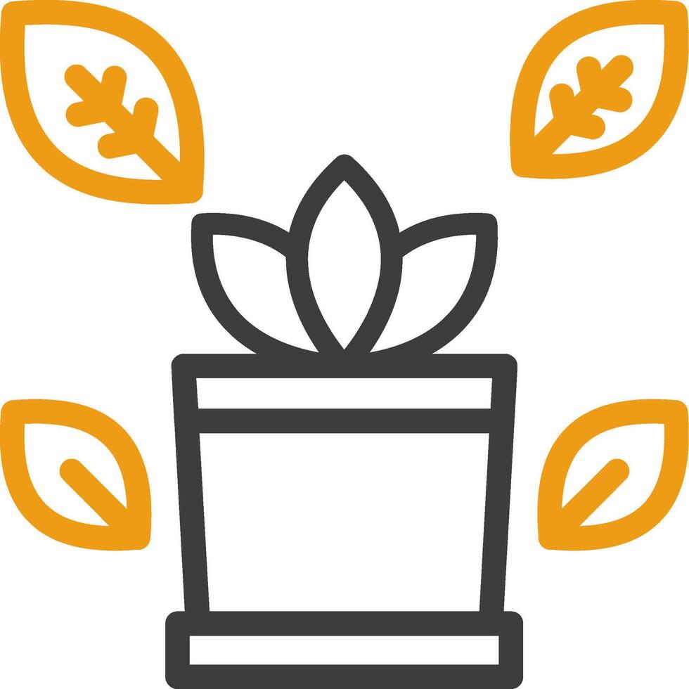 Desk plant Line Two Color Icon vector