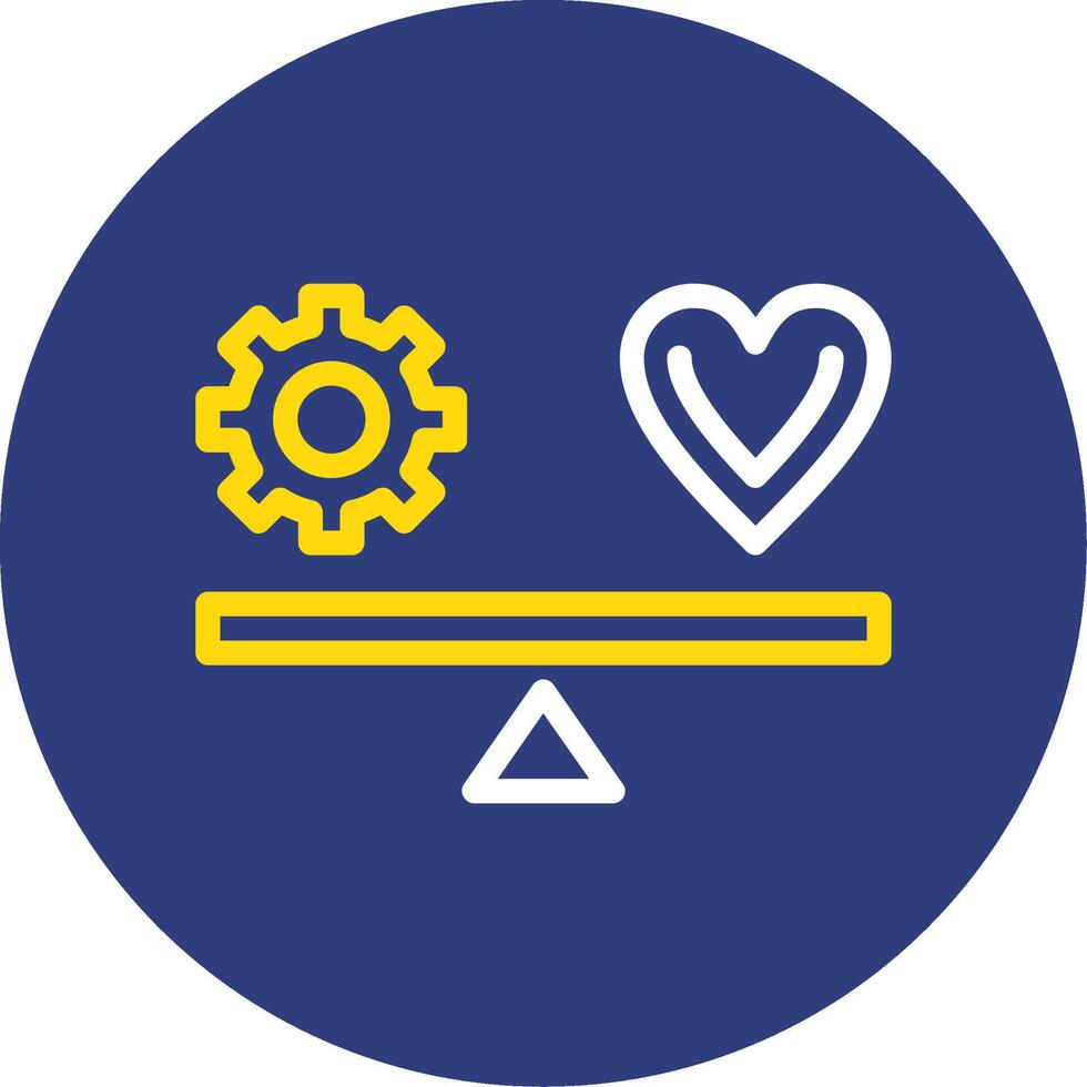 Work-life balance Dual Line Circle Icon vector