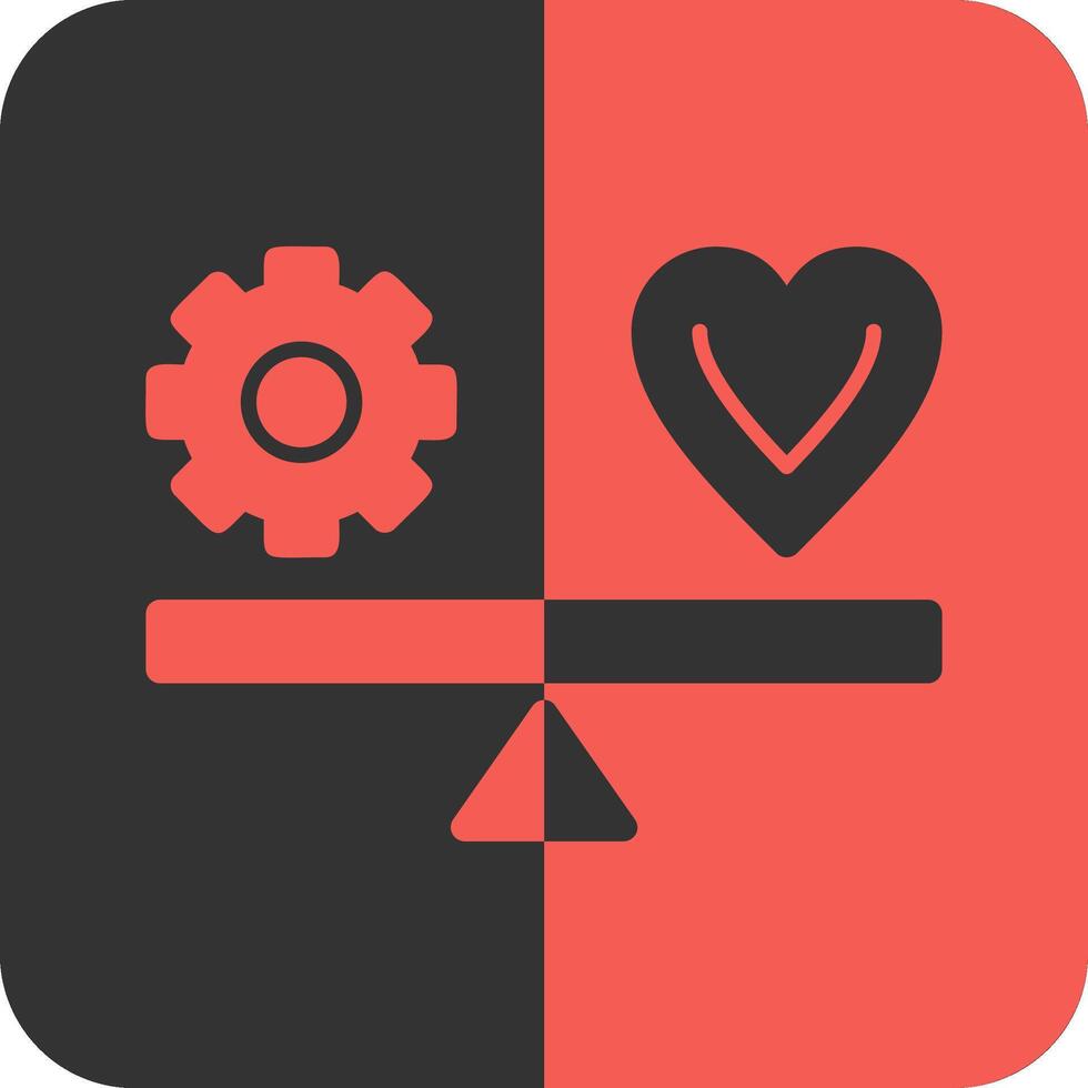 Work-life balance Red Inverse Icon vector