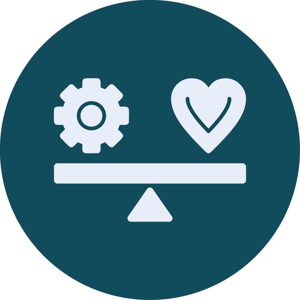 Work-life balance Glyph Circle Icon vector