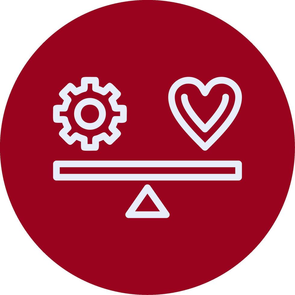 Work-life balance Outline Circle Icon vector