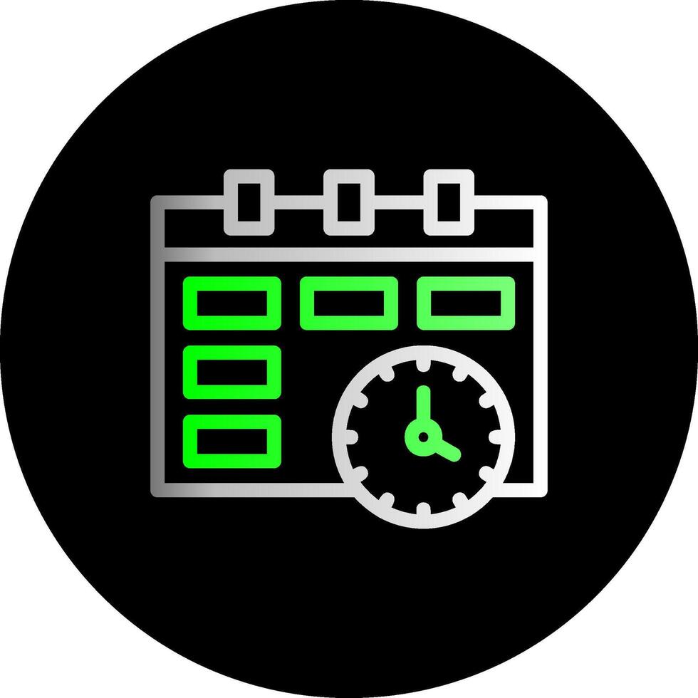 fecha límite doble degradado circulo icono vector