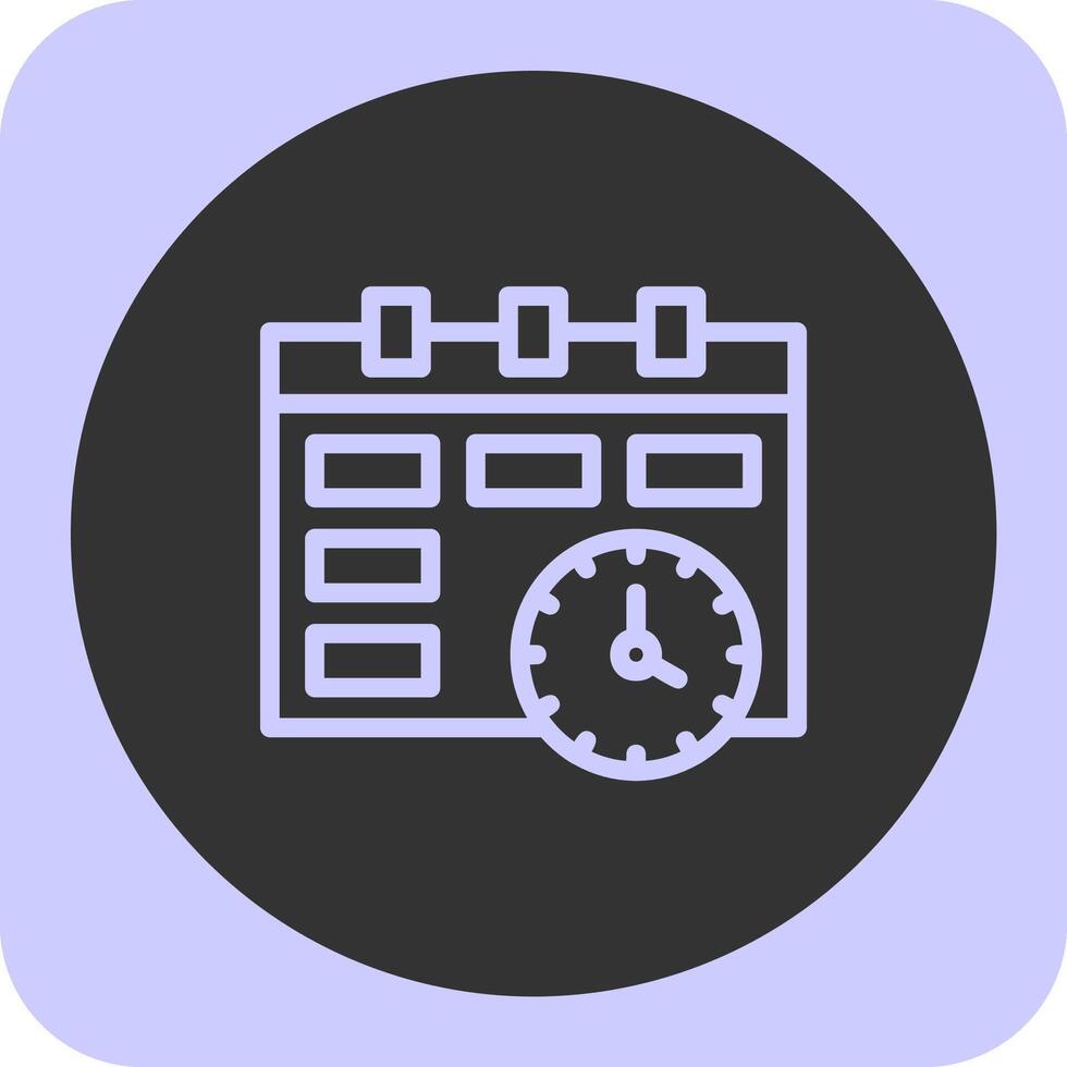 Deadline Linear Round Icon vector