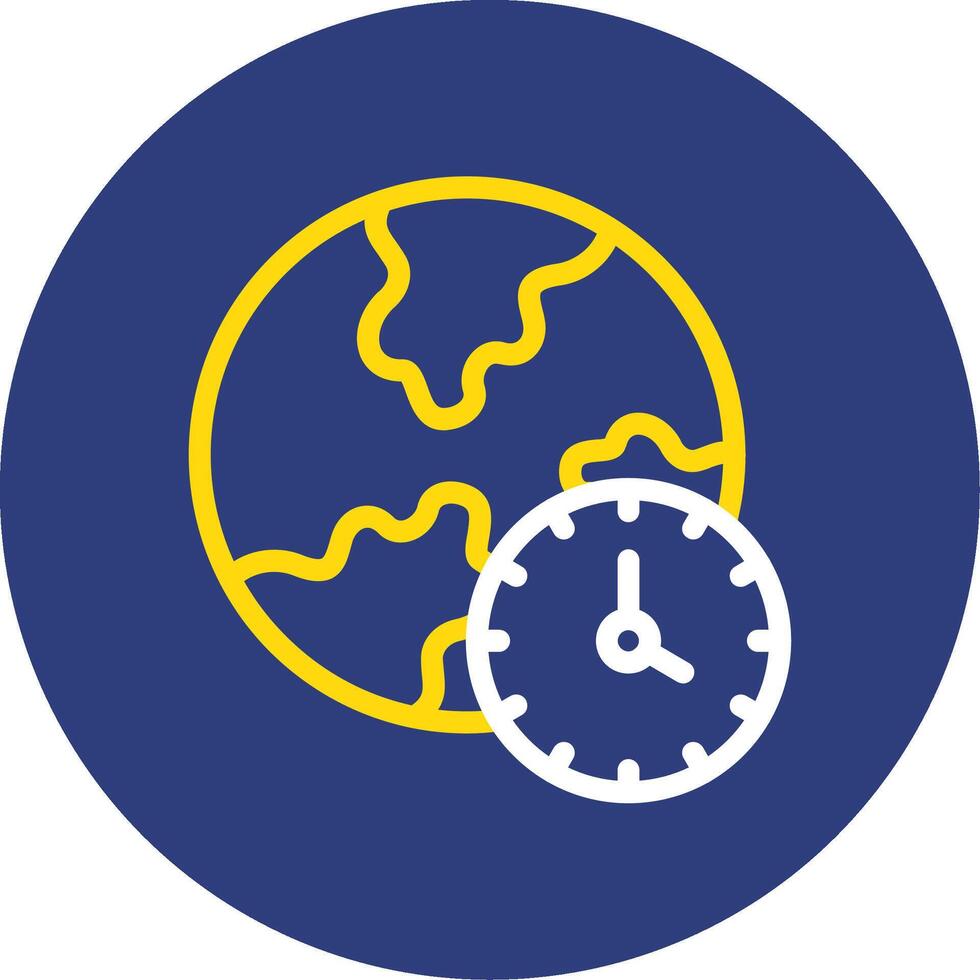 Time zone Dual Line Circle Icon vector