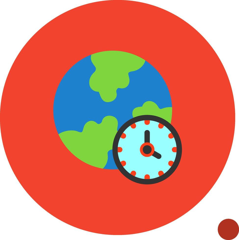 Time zone Flat Shadow Icon vector