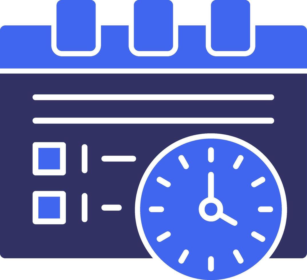 Work schedule Solid Two Color Icon vector
