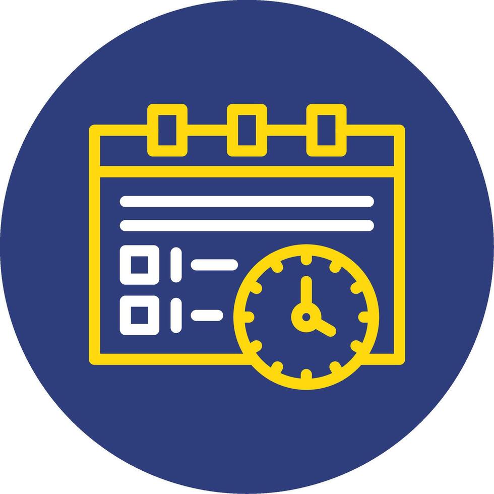 Work schedule Dual Line Circle Icon vector