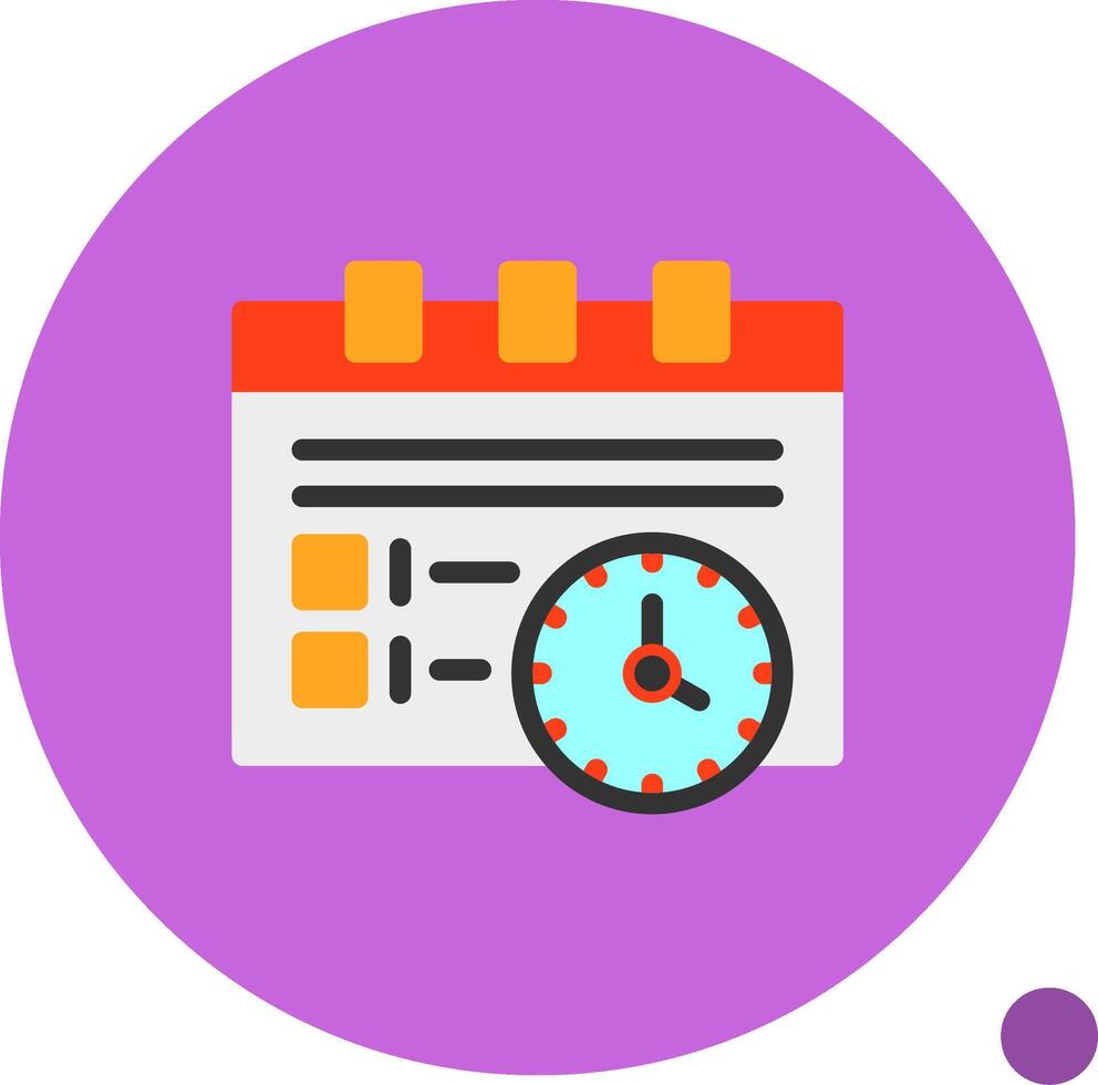 Work schedule Flat Shadow Icon vector