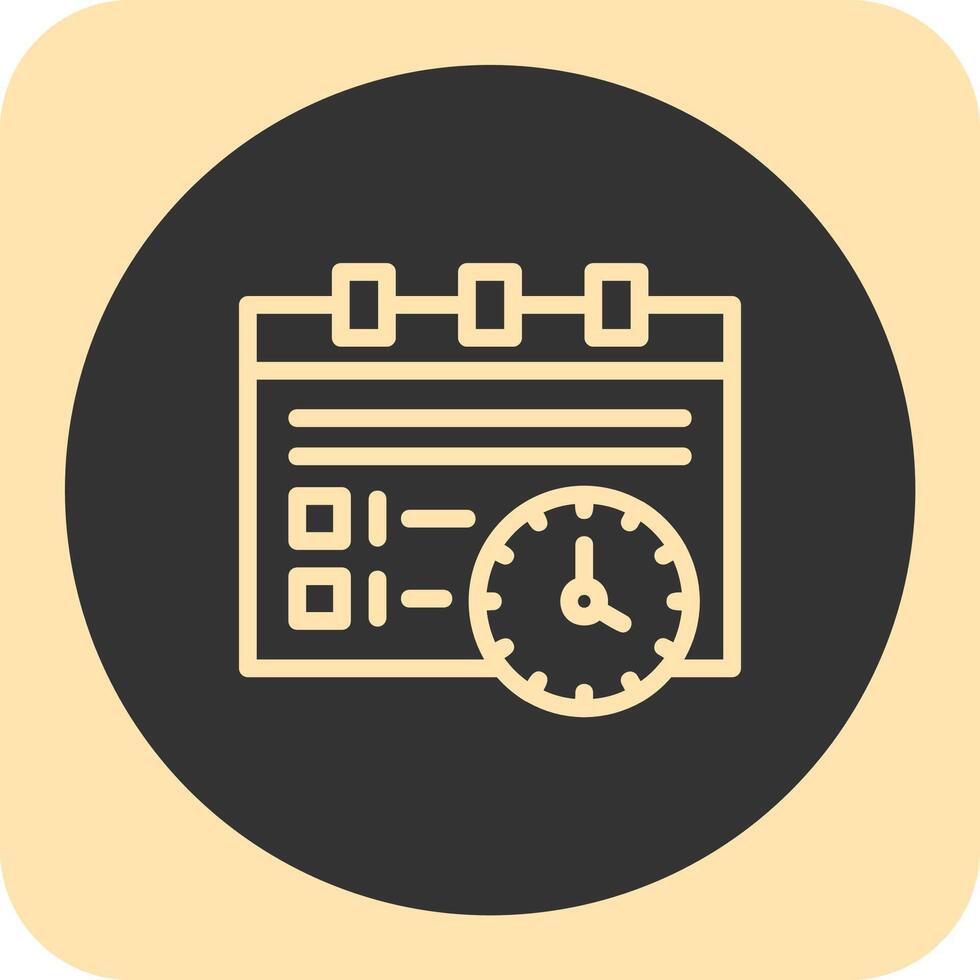 Work schedule Linear Round Icon vector