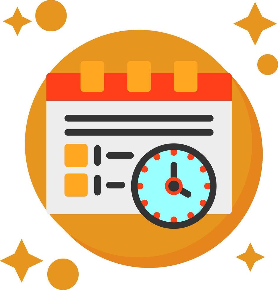 Work schedule Tailed Color Icon vector