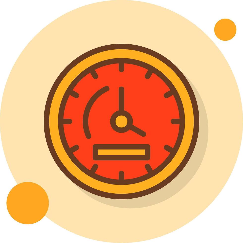 Clock Filled Shadow Circle Icon vector