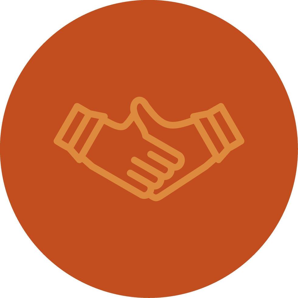 Virtual handshake Line Multi color Icon vector