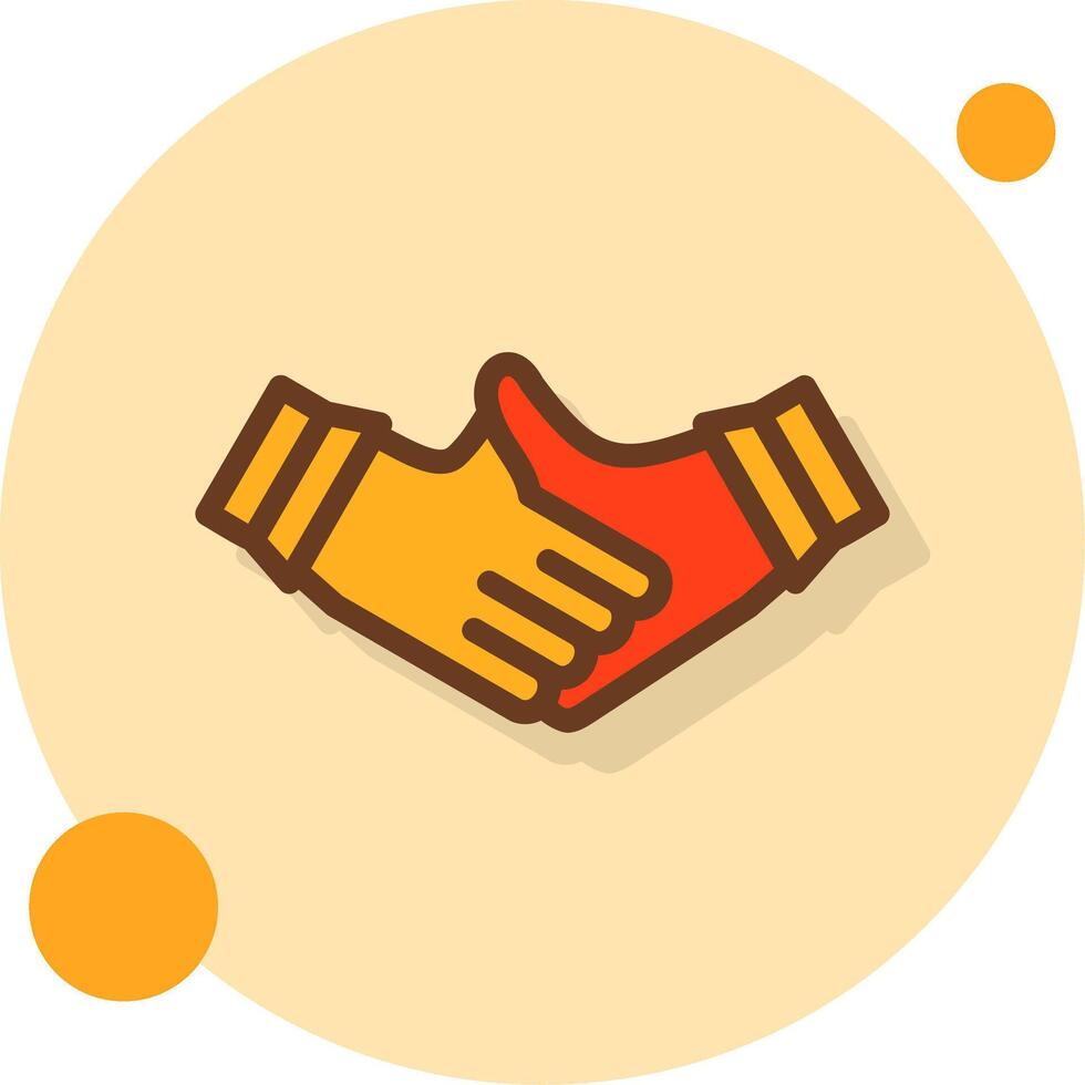 Virtual handshake Filled Shadow Circle Icon vector