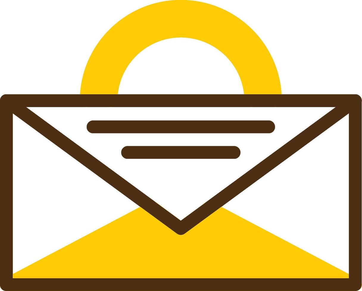 trabajo correo electrónico amarillo mentir circulo icono vector