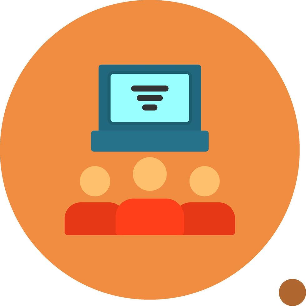 Remote team Flat Shadow Icon vector