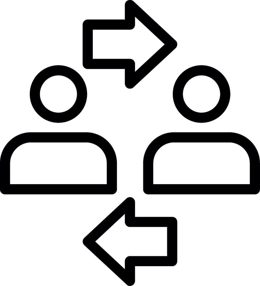 Coworker interaction Line Icon vector