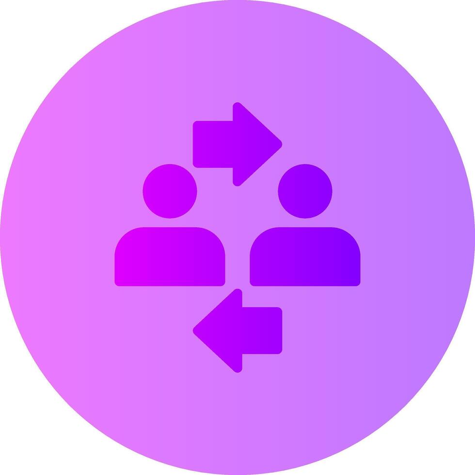 Coworker interaction Gradient Circle Icon vector