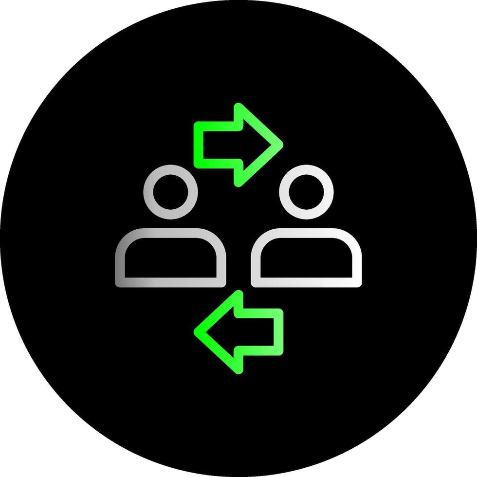 Coworker interaction Dual Gradient Circle Icon vector