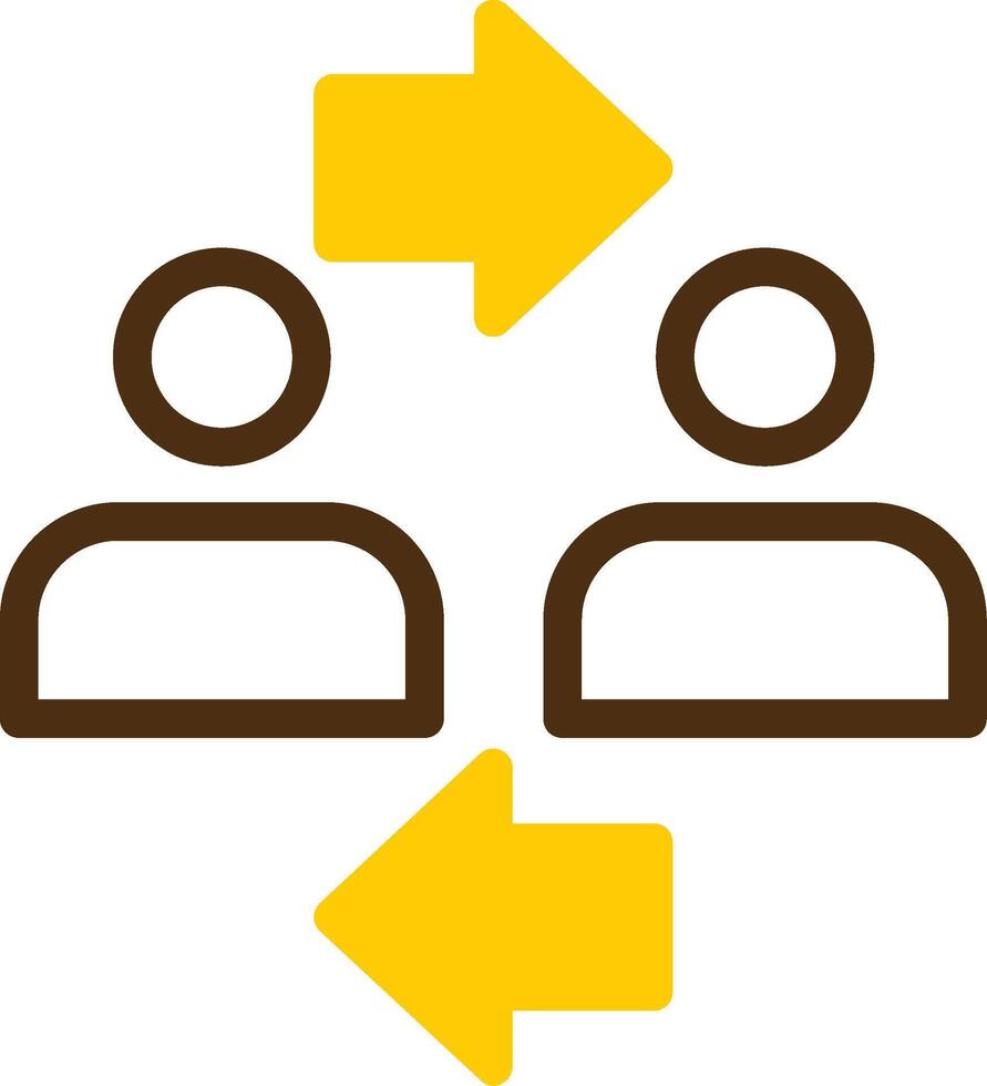 Coworker interaction Yellow Lieanr Circle Icon vector