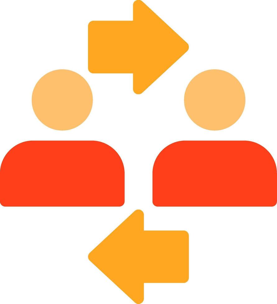 Coworker interaction Flat Icon vector