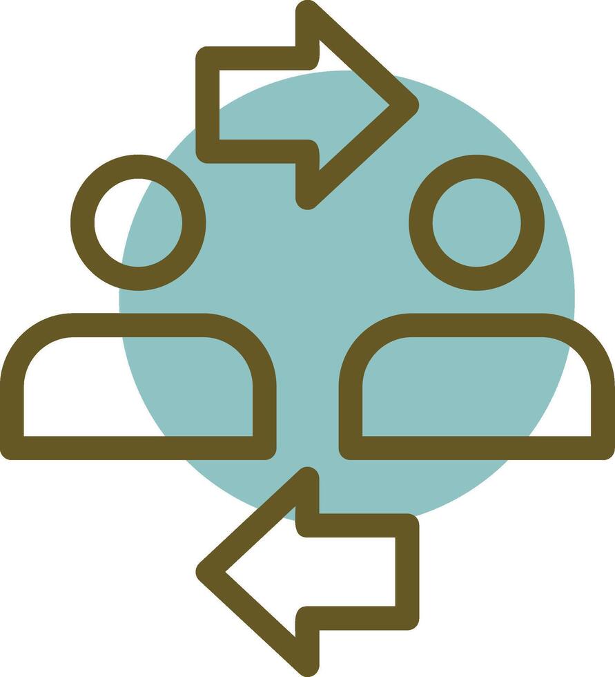 Coworker interaction Linear Circle Icon vector