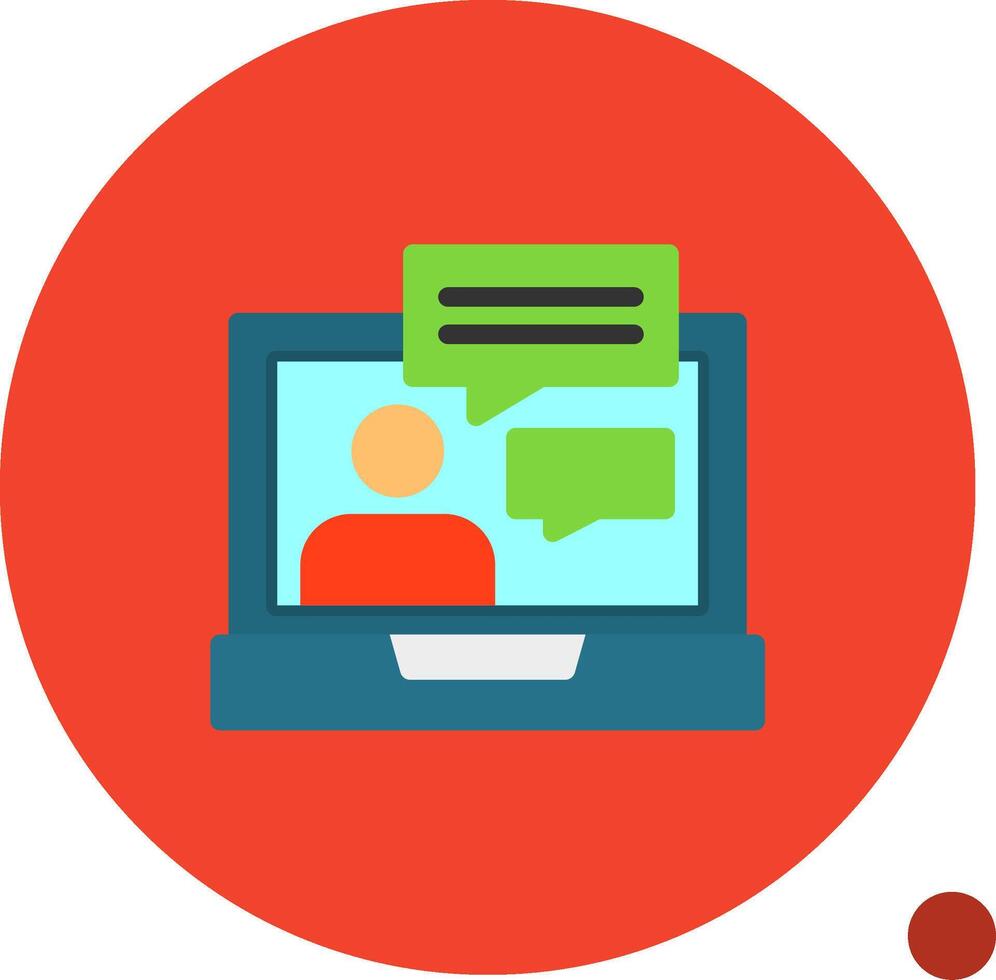 Online support Flat Shadow Icon vector