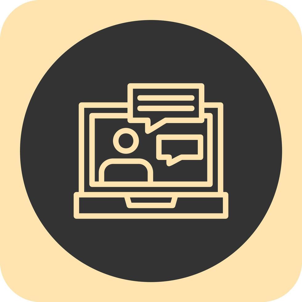 Online support Linear Round Icon vector