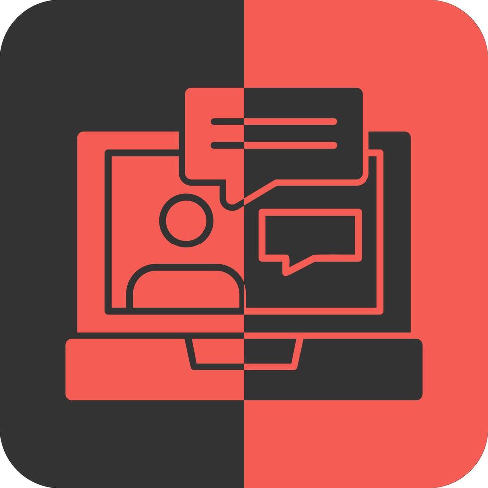 Online support Red Inverse Icon vector