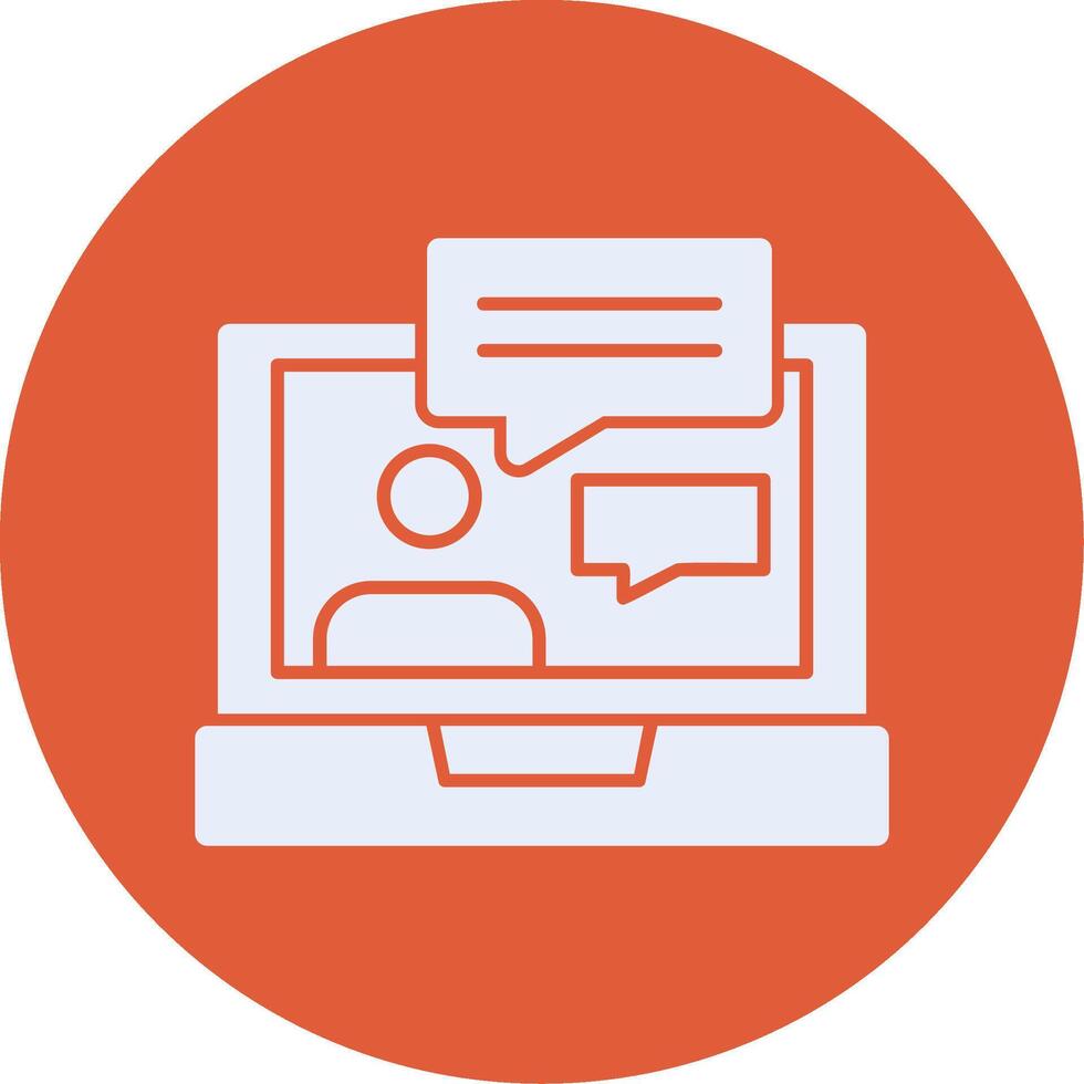 Online support Glyph Circle Icon vector