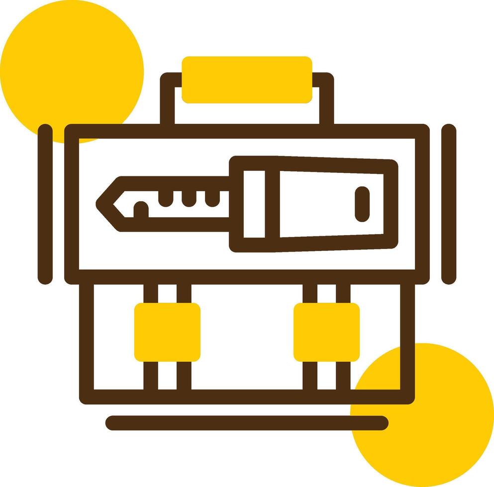 Key Yellow Lieanr Circle Icon vector