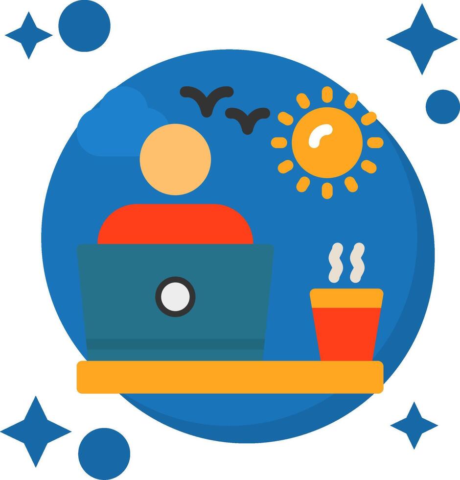 Digital nomad Tailed Color Icon vector