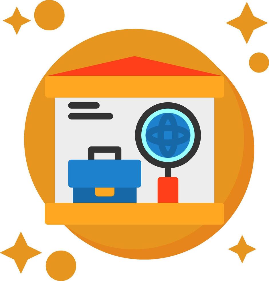 Remote job search Tailed Color Icon vector