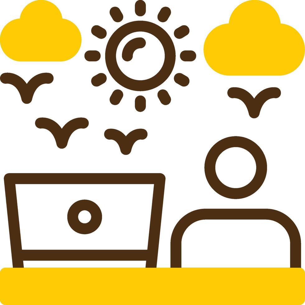 Freelancer Yellow Lieanr Circle Icon vector