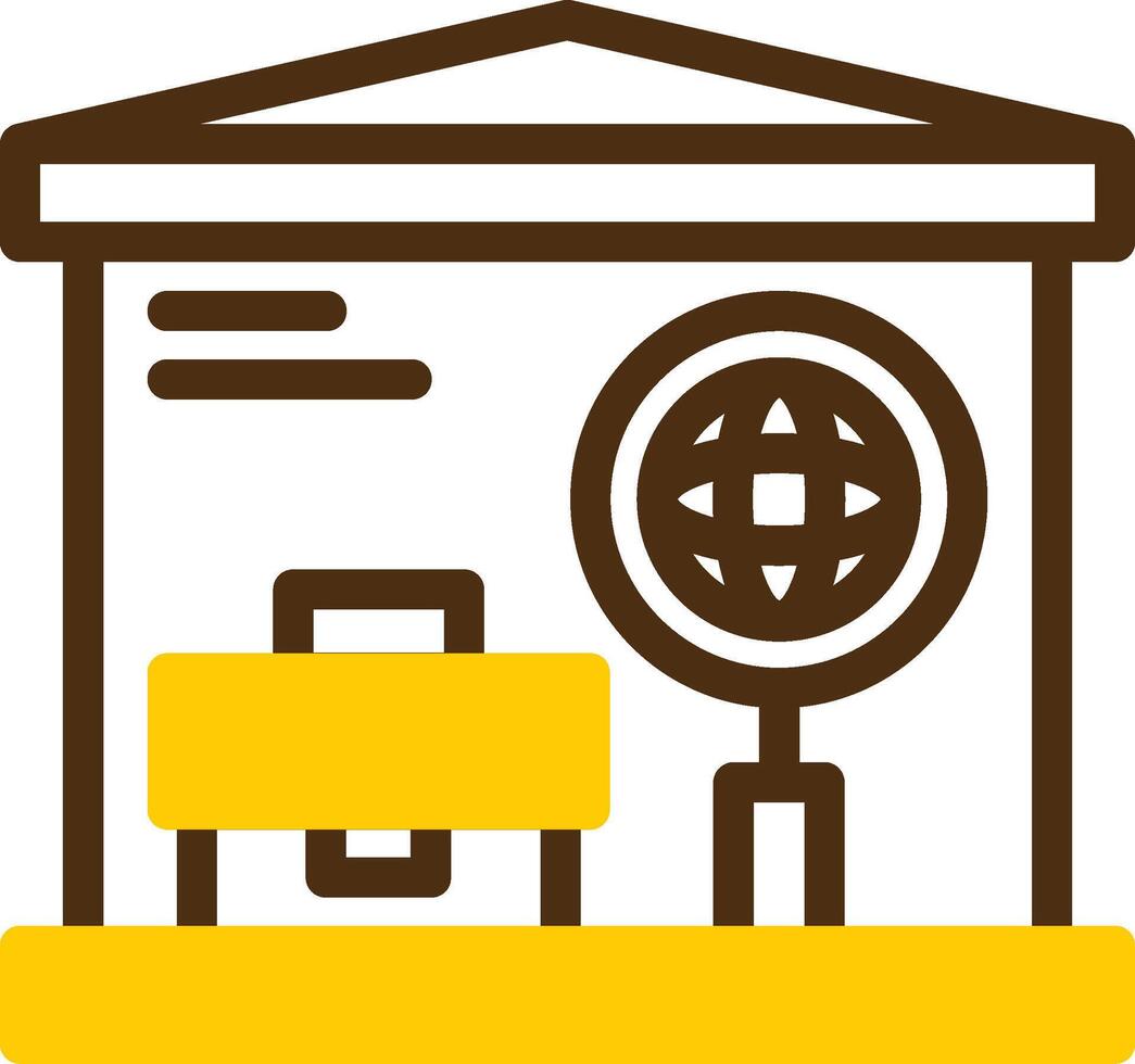 Remote job search Yellow Lieanr Circle Icon vector