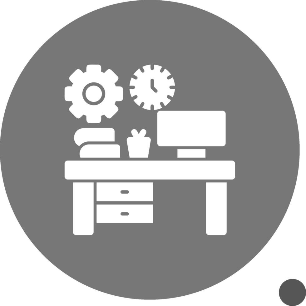 espacio de trabajo organización glifo sombra icono vector