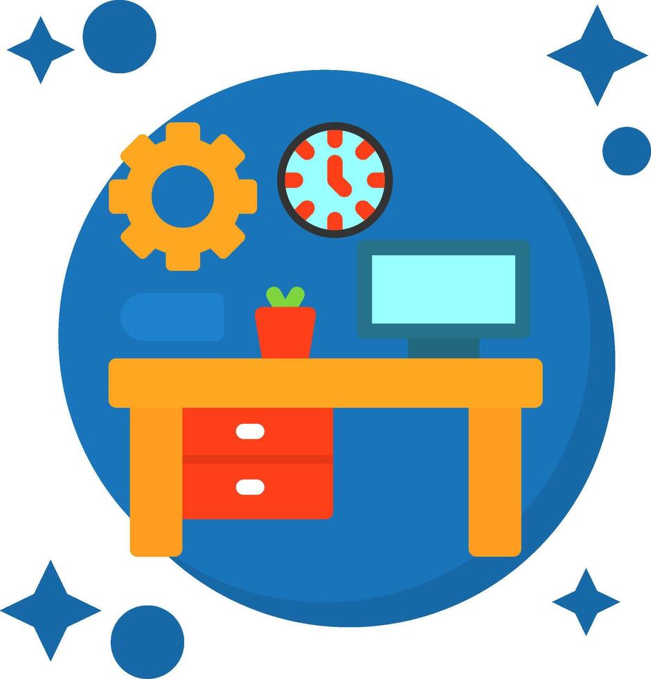 Workspace organization Tailed Color Icon vector