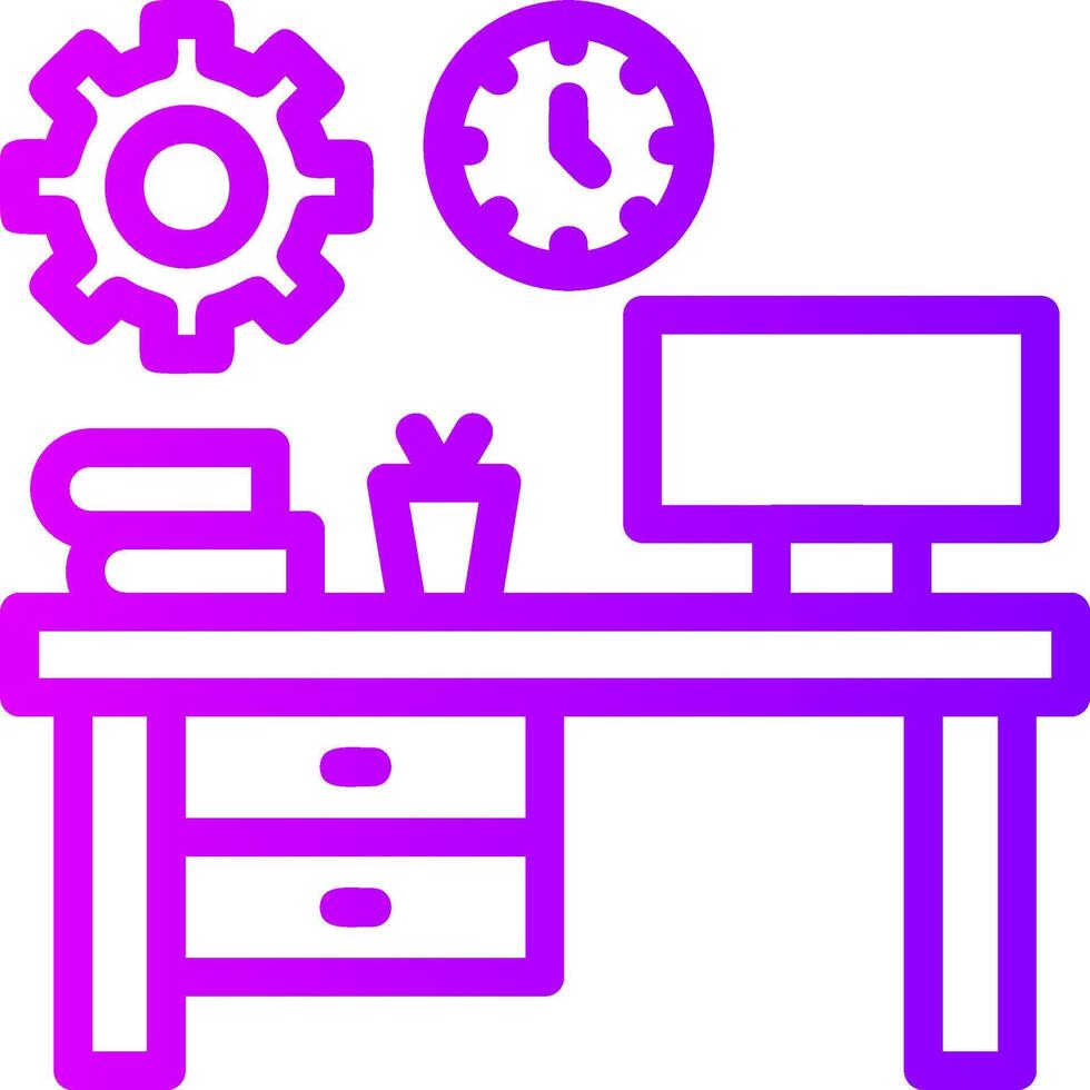 Workspace organization Linear Gradient Icon vector
