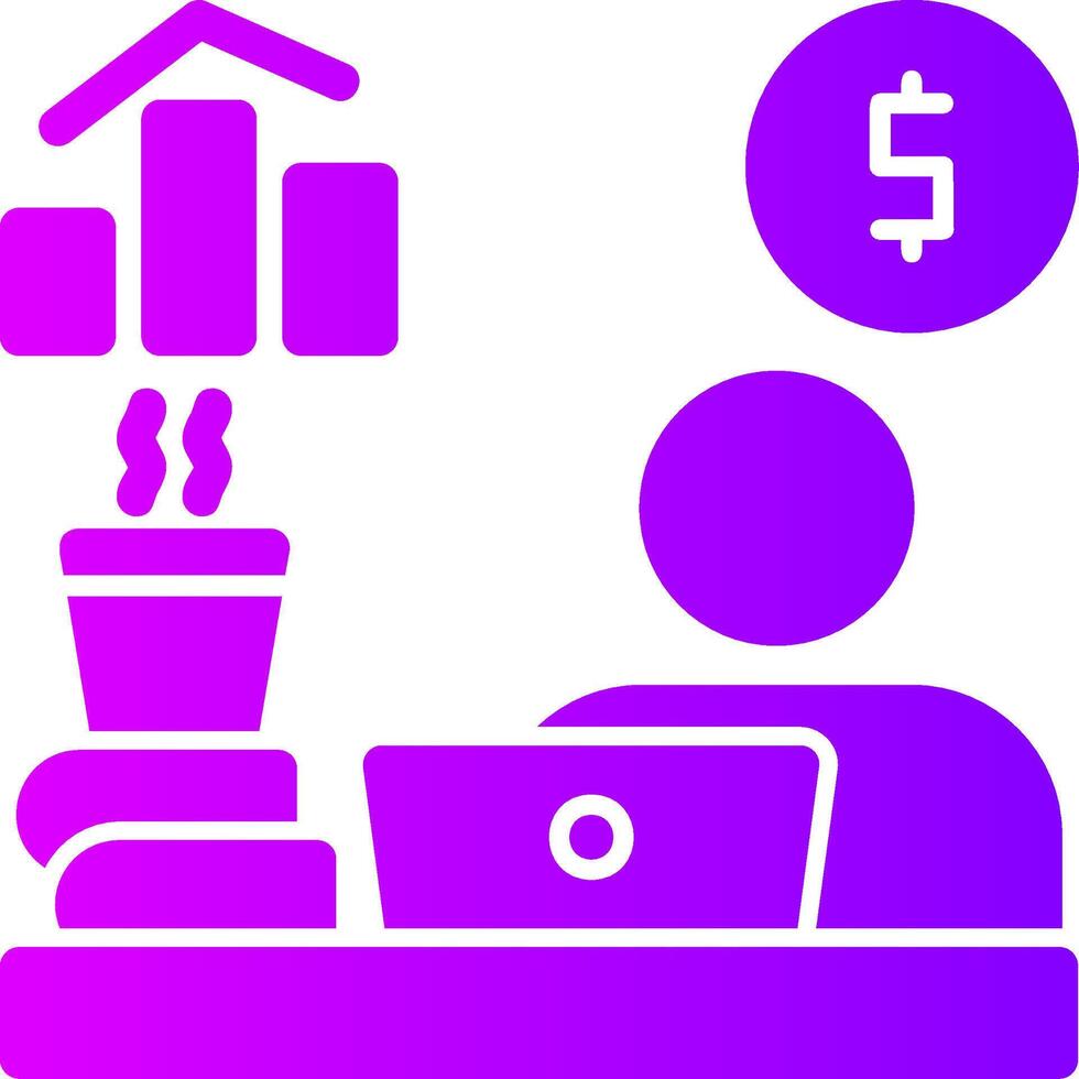Remote benefits Solid Multi Gradient Icon vector