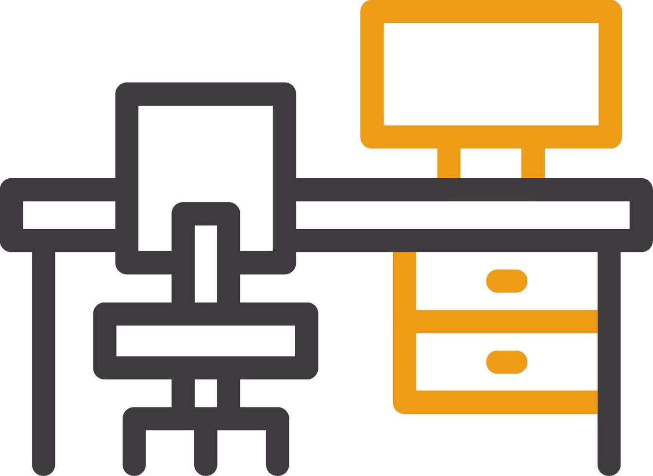 Home office ergonomics Line Two Color Icon vector