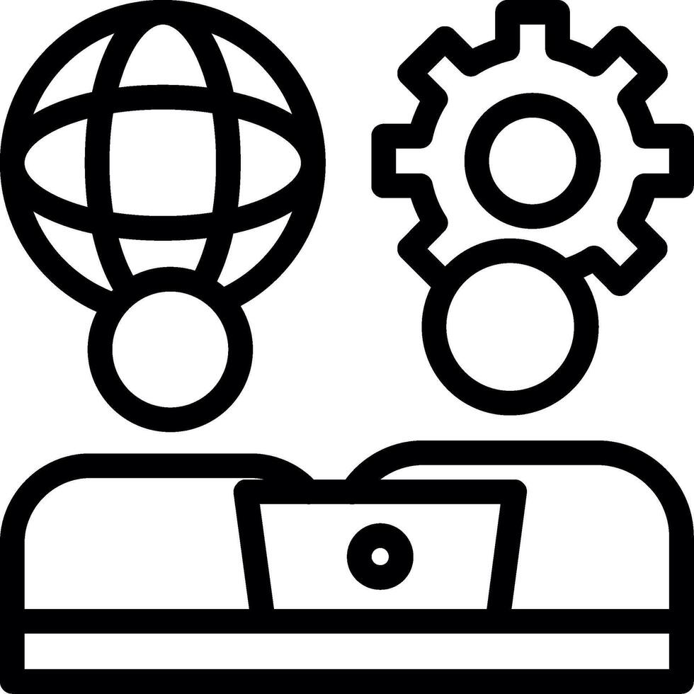 Remote work communication Line Icon vector