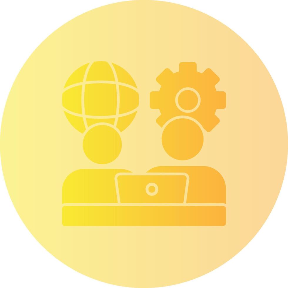 Remote work communication Gradient Circle Icon vector